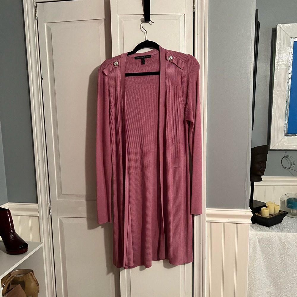 WHBM long pink cardigan- size Large